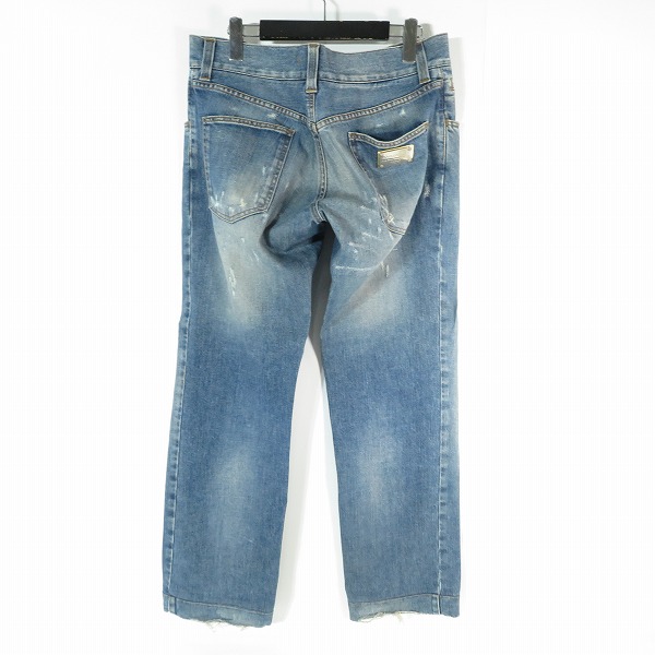 実際に弊社で買取させて頂いたDOLCE&GABBANA/ドルチェ&ガッバーナ デニムパンツ /クラッシュ加工 バックロゴプレート G4Y0TD G8D02/46の画像 1枚目