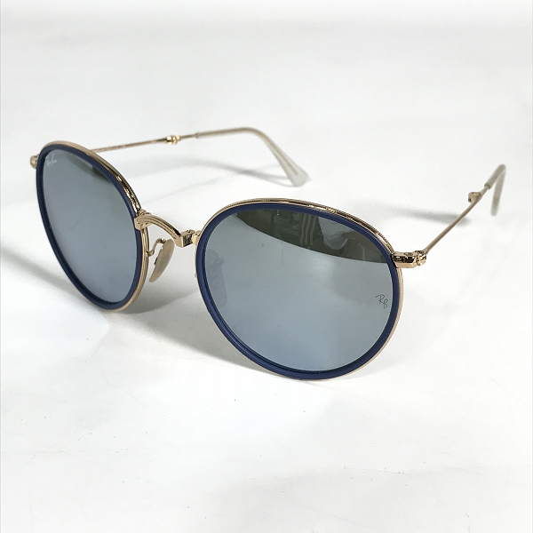 実際に弊社で買取させて頂いたRAY-BAN/レイバン 折りたたみサングラス ラウンド フォールディング サングラス アイウェア ブルー RB3517
