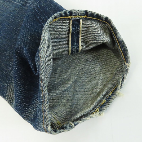 実際に弊社で買取させて頂いたDENIME/ドゥニーム XX セルビッチストレートデニム 革パッチ 502/32の画像 5枚目