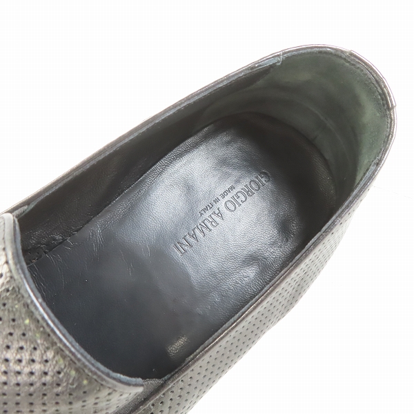 実際に弊社で買取させて頂いたGIORGIO ARMANI/ジョルジオアルマーニ パンチングレザーシューズ 43の画像 4枚目
