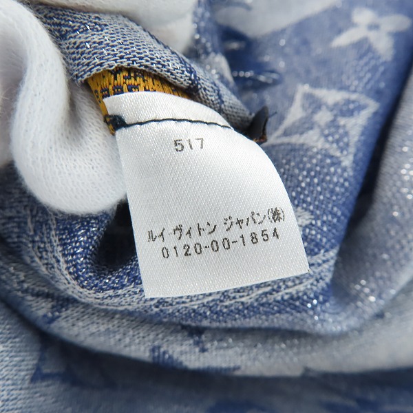 実際に弊社で買取させて頂いた【JPタグ】LOUIS VUITTON/ルイ・ヴィトン モノグラム ショール ウール/カシミヤ混 シルクストール/マフラーの画像 3枚目