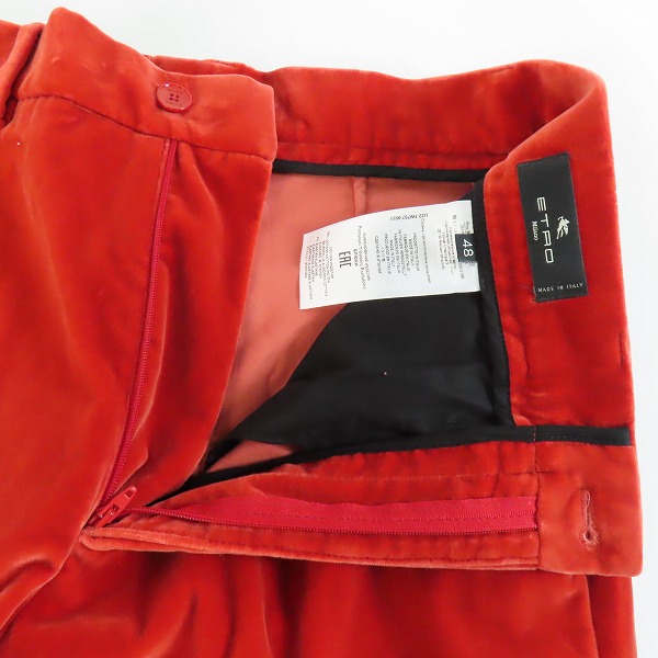 実際に弊社で買取させて頂いた【JPタグ】ETRO/エトロ 2022年モデル ベロア ワイドパンツ 222-1W757-0551/48の画像 6枚目