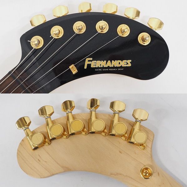 実際に弊社で買取させて頂いた★【難有り】FERNANDES/フェルナンデス ZO-3C ぞうさん ゴールドパーツ アンプ内蔵ギター マッチングヘッド ケース付の画像 2枚目