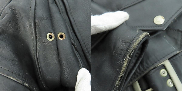 実際に弊社で買取させて頂いたPERFECTO by Schott/パーフェクト バイ ショット ダブルライダースジャケット ブラック 40の画像 8枚目