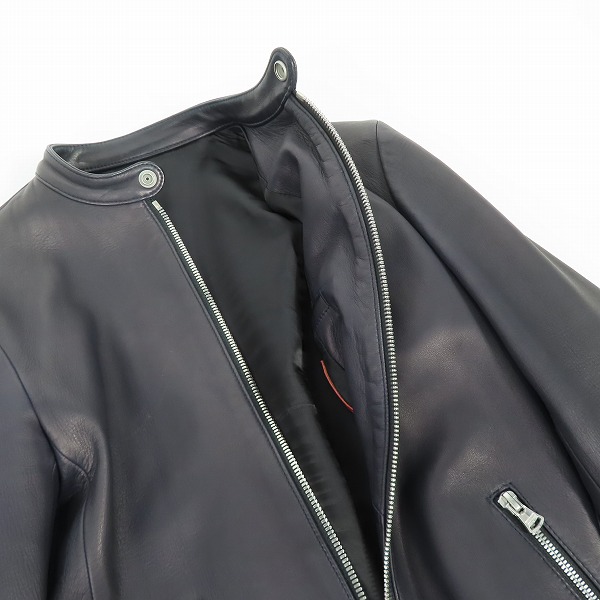 実際に弊社で買取させて頂いたISAMU KATAYAMA BACKLASH/バックラッシュ シングル ライダースジャケット スペインシープ B-1572-01 Sの画像 4枚目