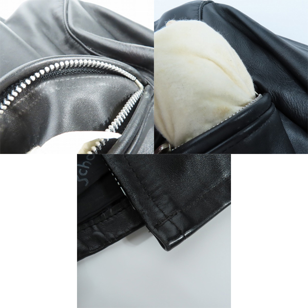 実際に弊社で買取させて頂いたSCHOTT/ショット ボアライナー付き シングルレザーライダースジャケット /34の画像 5枚目