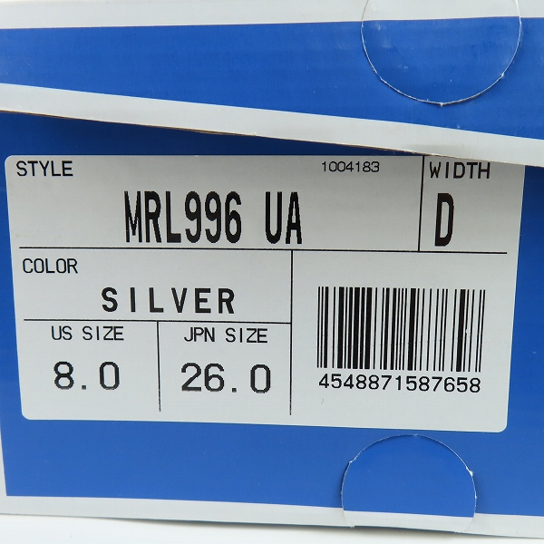 実際に弊社で買取させて頂いたNEW BALANCE×UNITED ARROWS/ニューバランス×ユナイテッドアローズ 25周年記念モデル 銀灰 MRL996UA/26.0の画像 8枚目