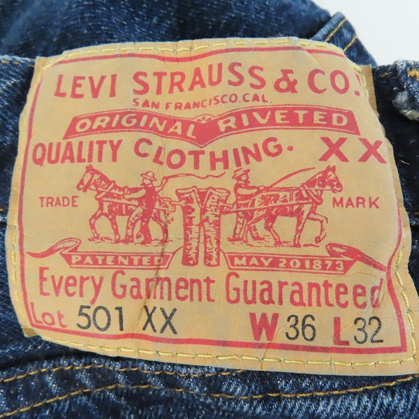 実際に弊社で買取させて頂いたLEVI'S/リーバイス VINTAGE CLOTHING/LVC 501XX 1955年モデル 日本製 デニムパンツ/ジーンズ 50155-0078/36の画像 2枚目