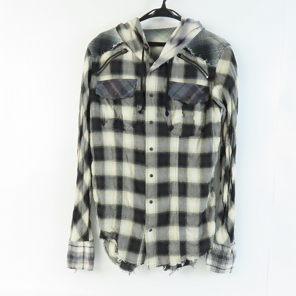 実際に弊社で買取させて頂いたL.G.B./ルグランブルー チェック ダメージ シャツ/パーカー Shirt-G/PK/M 09173/1