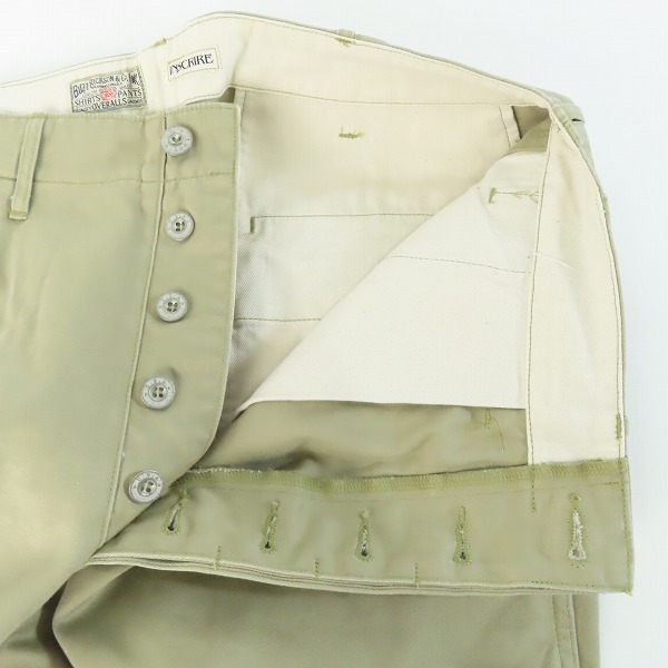 実際に弊社で買取させて頂いたINSCRIRE×BUZZ RICKSON'S×BEAMS/アンスクリア×バズリクソンズ×ビームス ストレート チノ パンツ 11-23-0283-086/XLの画像 5枚目