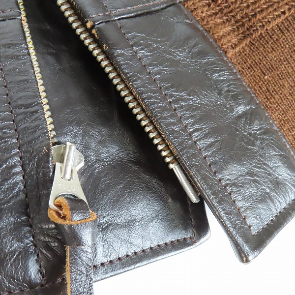 実際に弊社で買取させて頂いたTHE REAL McCOY'S/リアルマッコイズ G-1 襟ファー レザーフライトジャケット AN-J-3A/36の画像 7枚目