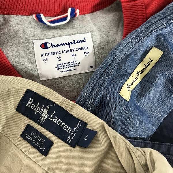 実際に弊社で買取させて頂いた【おまとめ】ラルフローレン/チャンピオン/ジャーナルスタンダード 他 Tシャツ/ニット/ジャケット/スウェット 等