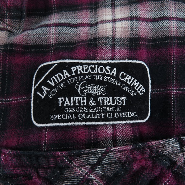 実際に弊社で買取させて頂いたCRIMIE/クライミー チェック 長袖シャツ Mの画像 5枚目