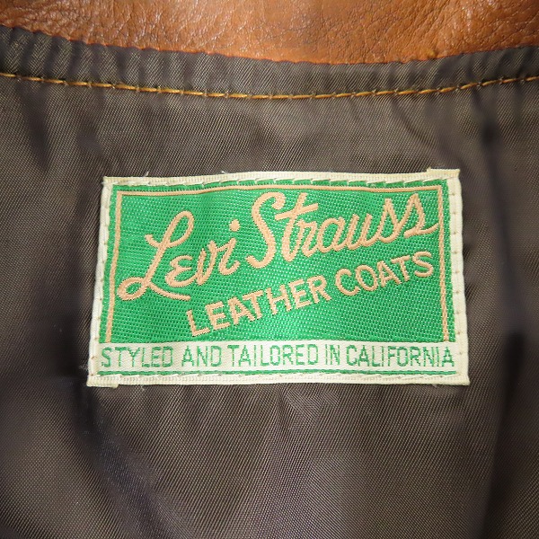 実際に弊社で買取させて頂いたLEVI'S/リーバイス LEATHER COATS レザージャケット/Lの画像 2枚目