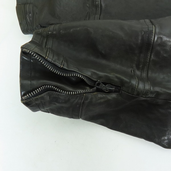 実際に弊社で買取させて頂いたISAMUKATAYAMA BACKLASH/バックラッシュ ホーウィン ジャパンホースレザー クロップドパンツ 1367-06/Mの画像 7枚目