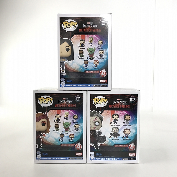 実際に弊社で買取させて頂いたFunko/ファンコ Pop/ポップ ドクターストレンジ マルチバースオブマッドネス スカーレットウィッチ 等 フィギュア 3点セットの画像 1枚目