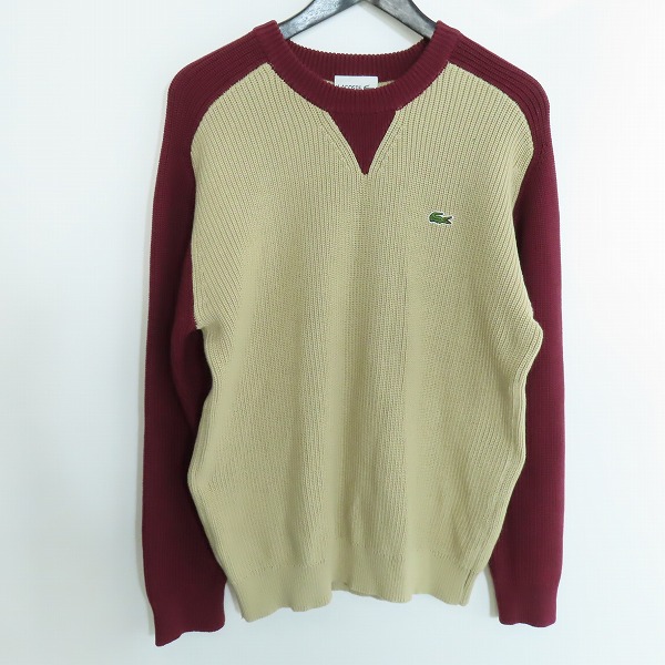 実際に弊社で買取させて頂いたLACOSTE/ラコステ ラグランスリーブハイブリッドワッフルニットセーター AH146EL/M