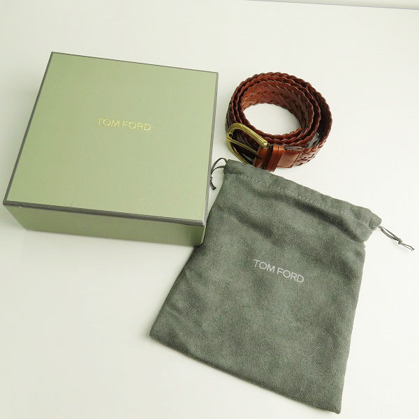 実際に弊社で買取させて頂いたTOM FORD/トムフォード レザーメッシュベルト/90の画像 7枚目