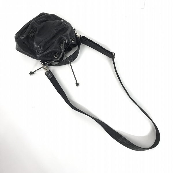 実際に弊社で買取させて頂いたPORTER/ポーター BALLOONSAC SENSUOUS レザー 巾着ショルダーバッグ 381-04644の画像 3枚目