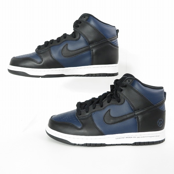 実際に弊社で買取させて頂いた【未使用】NIKE×FRAGMENT DESIGN/ナイキ×フラグメントデザイン DUNK HI/ダンク ハイ ミッドナイトネイビー DJ0383-400 27の画像 3枚目
