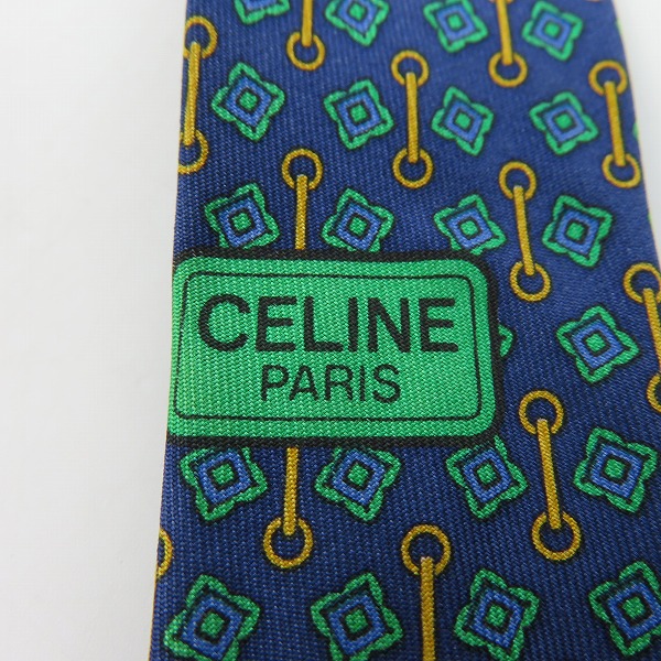 実際に弊社で買取させて頂いたCELINE/セリーヌ 総柄 シルク100％ ネクタイの画像 2枚目