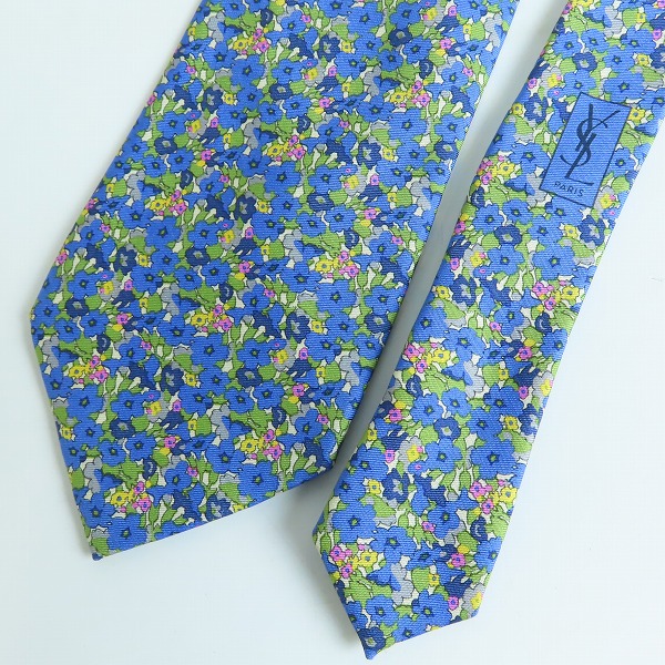 実際に弊社で買取させて頂いたYSL/YVES SAINT LAURENT/イヴサンローラン フラワー柄 ネクタイ の画像 1枚目