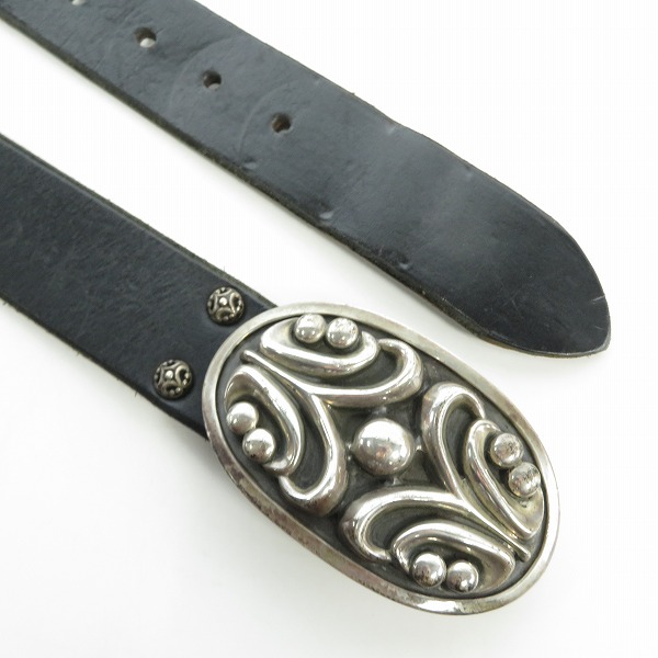 実際に弊社で買取させて頂いた【ギャラ付】STANLEY GUESS/スタンリーゲス Belt Filigree Oval オーバルフィリグリーバックル レザーベルト/31の画像 1枚目