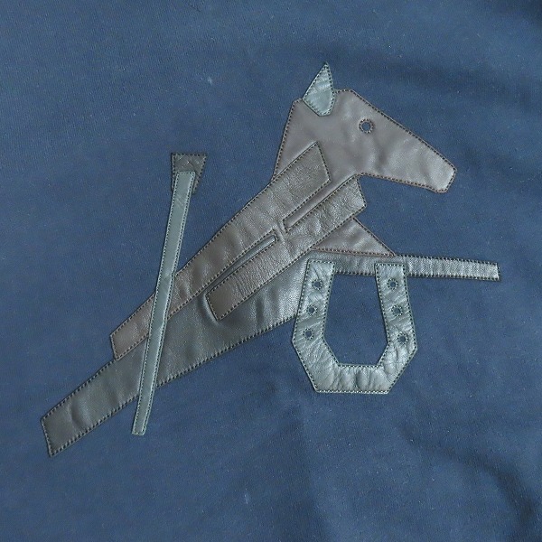 実際に弊社で買取させて頂いた【JPタグ】HERMES/エルメス 22SS ホースレザーパッチ クルーネックスウェット Lの画像 5枚目