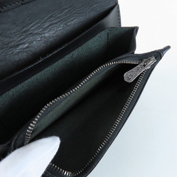 実際に弊社で買取させて頂いたFUNNY/ファニー CORDOVAN/コードバン ブラック 長財布の画像 4枚目