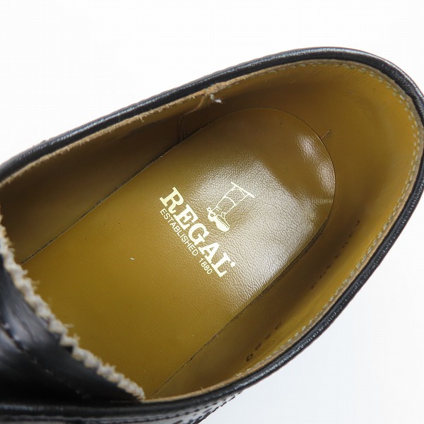 実際に弊社で買取させて頂いたREGAL/リーガル ウイングチップ レザー シューズ ブラック 2589/26.5EEの画像 4枚目