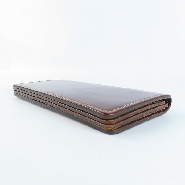 実際に弊社で買取させて頂いたFUNNY/ファニー CORDOVAN/コードバン ぼかし染め 長財布 ベージュステッチの画像 2枚目