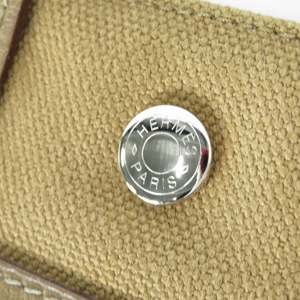 実際に弊社で買取させて頂いたHERMES/エルメス サックアーネ PM ハンドバッグ キャンバス×レザーの画像 4枚目