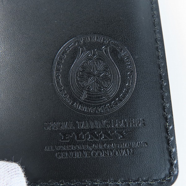 実際に弊社で買取させて頂いたFUNNY/ファニー CORDOVAN/コードバン ブラック 長財布の画像 5枚目