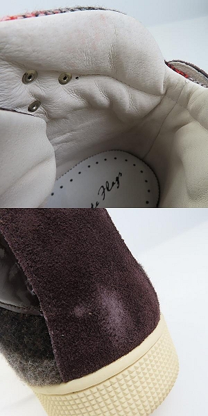 実際に弊社で買取させて頂いたWHITEFLAGS/ホワイトフラッグス サイドジップ ハイカット スニーカー/WF-001TCH/41/26.5の画像 6枚目