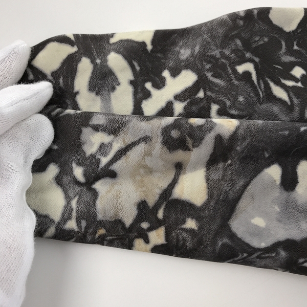 実際に弊社で買取させて頂いたISAMUKATAYAMA BACKLASH/バックラッシュ シープレザー 製品絞り染めシャツ 1124-02 Mの画像 6枚目