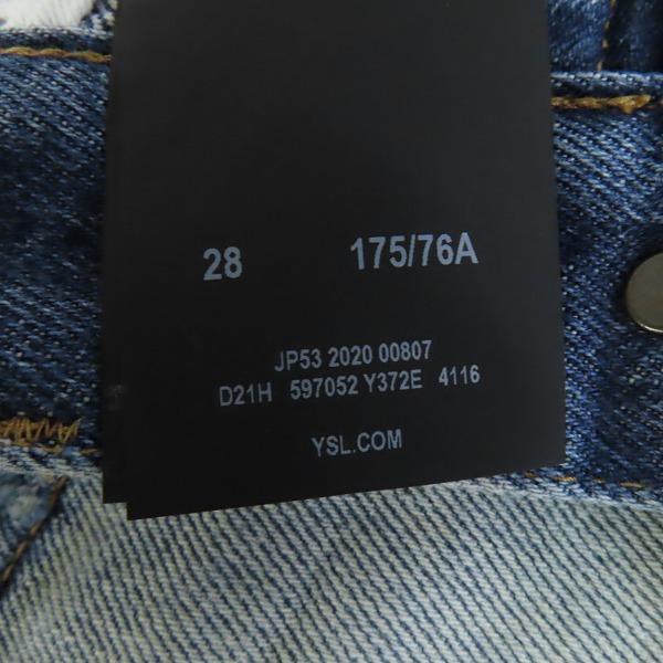 実際に弊社で買取させて頂いた【JPタグ】SAINT LAURENT PARIS/サンローランパリ スリム ストレート デニム 597052 Y372E/28の画像 3枚目