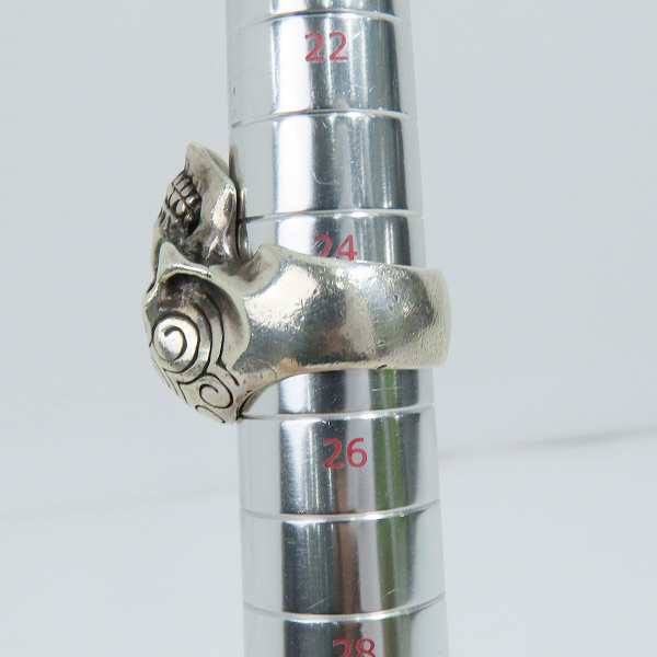 実際に弊社で買取させて頂いたCRAZY PIG DESIGNS/クレイジーピッグ エングレーブスカルリング 24.5-25.5号の画像 9枚目