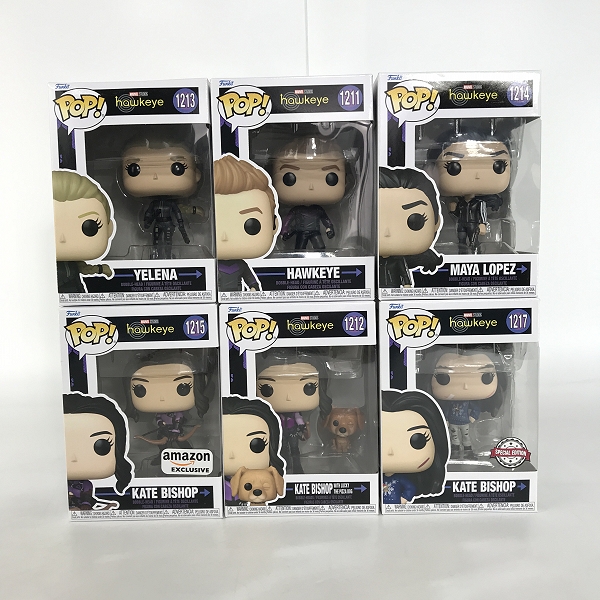 実際に弊社で買取させて頂いたFunko/ファンコ Pop/ポップ Hawkeye/ホークアイ エレーナ/ケイトビショップ 等 フィギュア 6点セット