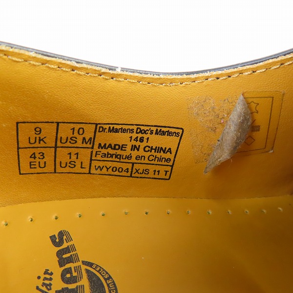 実際に弊社で買取させて頂いたDr.Martens/ドクターマーチン 3EYE BOOTS 3ホールブーツ ブラック 1461/11838002 /UK9の画像 5枚目