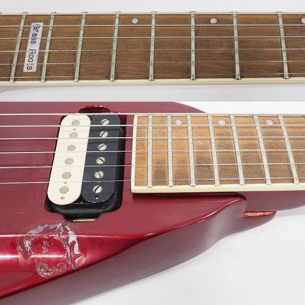 実際に弊社で買取させて頂いた★GrassRoots/グラスルーツ フライングVタイプアーム搭載モデル 変形エレキギター ソフトケース付の画像 3枚目