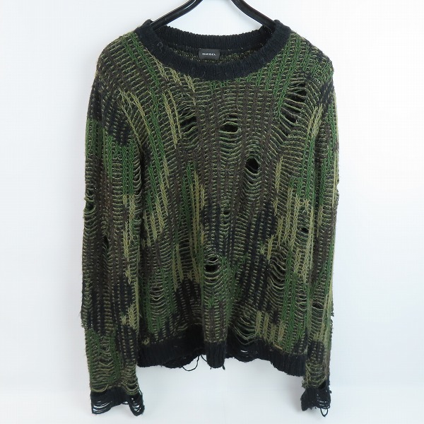 実際に弊社で買取させて頂いたDIESEL/ディーゼル アルパカ混ダメージ加工ニットセーター/L