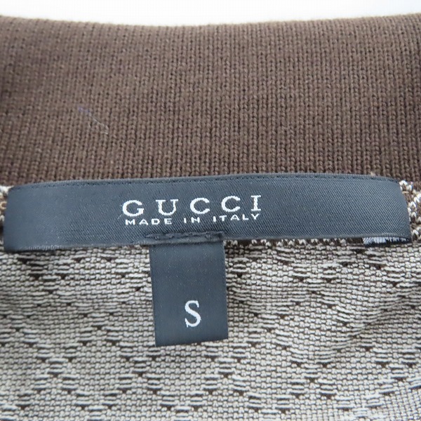 実際に弊社で買取させて頂いた【JPタグ】GUCCI/グッチ 半袖シャツ ポロシャツ シェリーライン ディアマンテ総柄/243877 X3526/Sの画像 2枚目