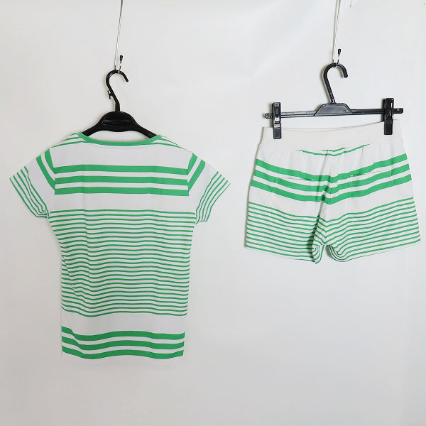 実際に弊社で買取させて頂いたFILA/フィラ テニスウェア レディース セットアップ グリーン ストライプ VL1627/VL1629 Mの画像 1枚目