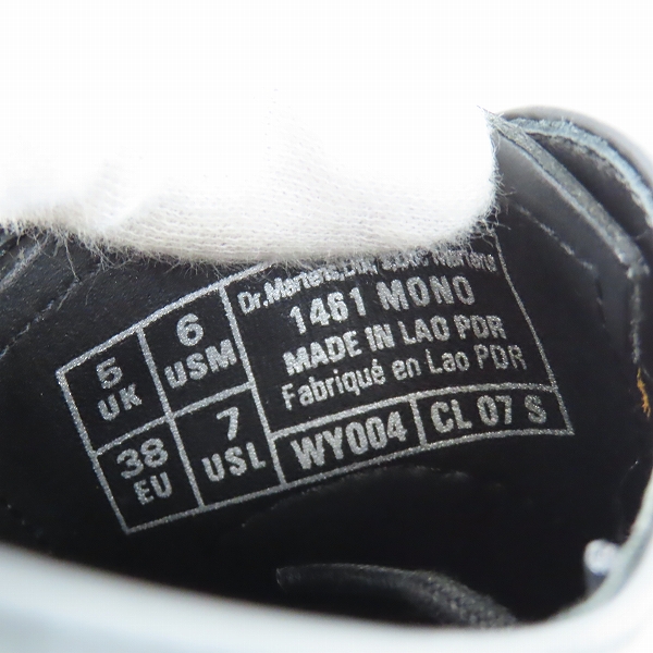実際に弊社で買取させて頂いた【未使用】Dr.Martens/ドクターマーチン 1461 MONO 3EYE SHOE 3ホールブーツ 14345001 UK5の画像 5枚目