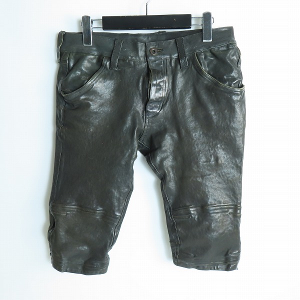 実際に弊社で買取させて頂いたISAMUKATAYAMA BACKLASH/バックラッシュ ホーウィン ジャパンホースレザー クロップドパンツ 1367-06/M