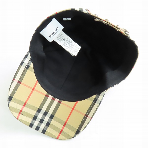 実際に弊社で買取させて頂いたBURBERRY/バーバリー TB立体刺繍 チェック柄ベースボールキャップ/帽子 ARCHIVE-BEIGE 8027502/Lの画像 4枚目