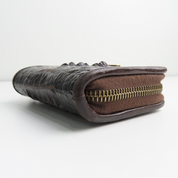 実際に弊社で買取させて頂いた【ギャラ付】BWL/ビルウォールレザー COIN ZIPPER /CAIMAN BRAWN カイマンクロコ コインケース ゴールドプレート W966の画像 2枚目