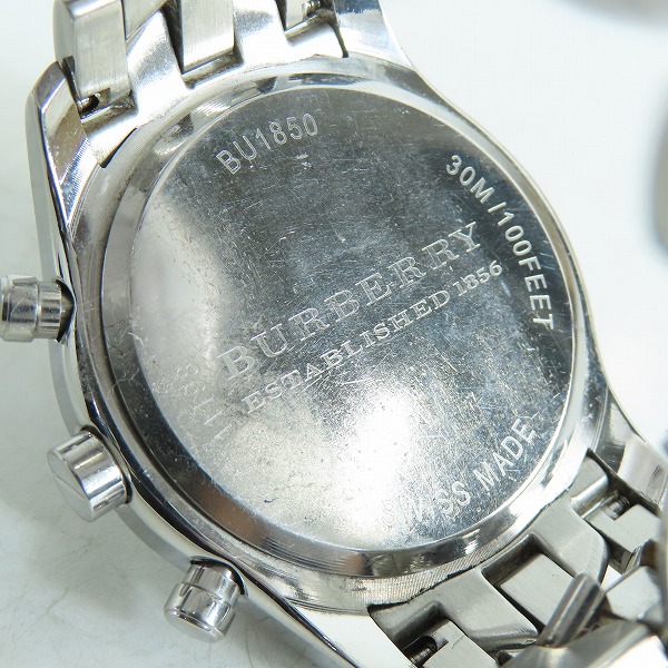 実際に弊社で買取させて頂いた【ジャンク/動作未確認】BURBERRY/バーバリー クロノグラフ デイト 時計/ウォッチ BU1850の画像 4枚目