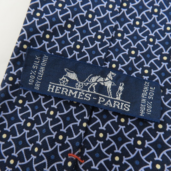 実際に弊社で買取させて頂いたHERMES/エルメス 総柄 シルク100％ ネクタイの画像 1枚目
