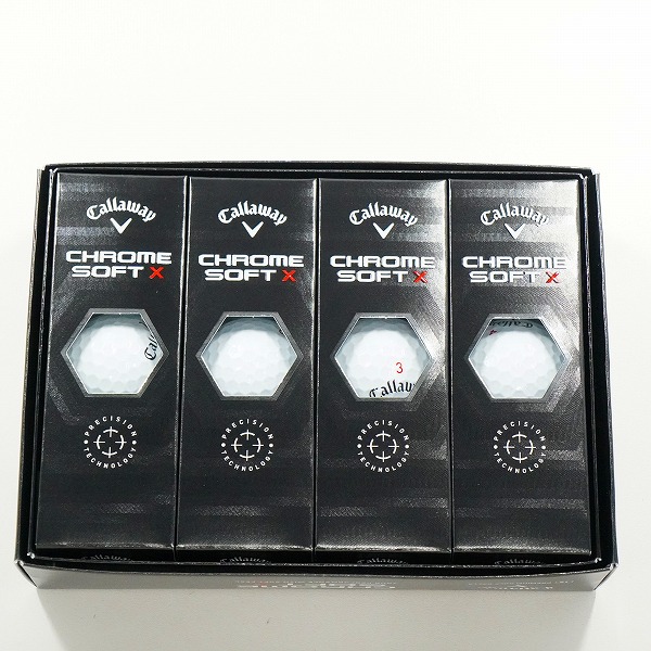 実際に弊社で買取させて頂いた(4)【未使用】Callaway/キャロウェイ CHROME SOFT X ゴルフボール ホワイト 1ダース
